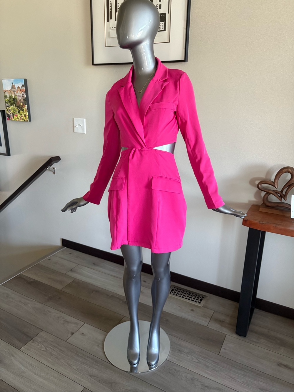 Missguided + Hot Pink Blazer Dress